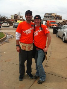 Trent and I working hard.