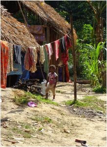 girl in hut