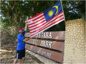 Trent and I holding the flag