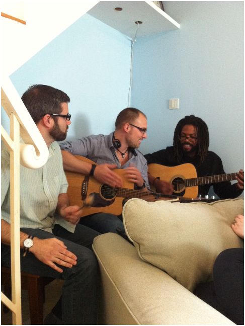 The guys playing at fellowship