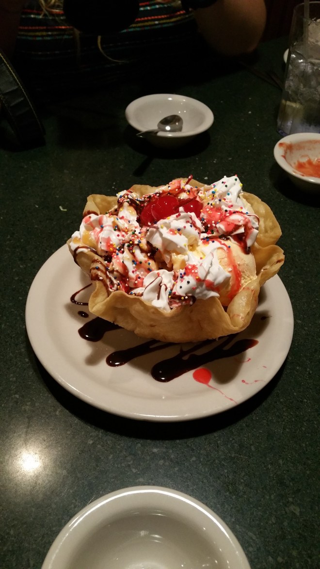 The delicious ice cream dessert we shared at Garcia's.