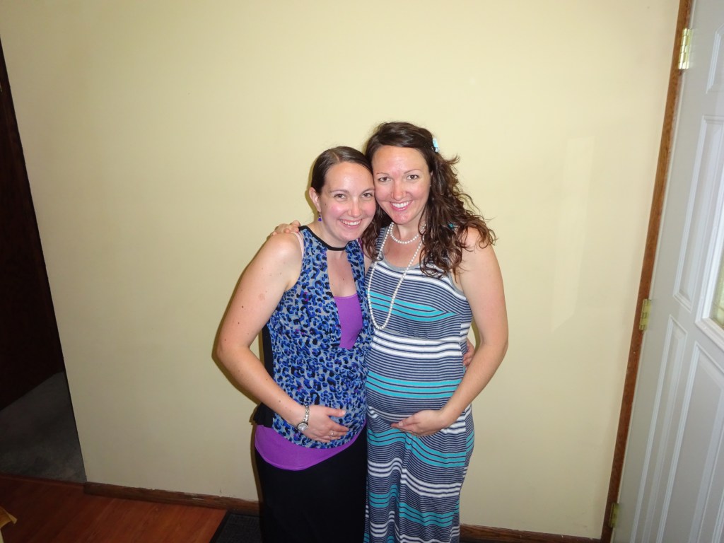 My dear sister, Christie, who was also pregnant at the time, just passing the 13 week mark!